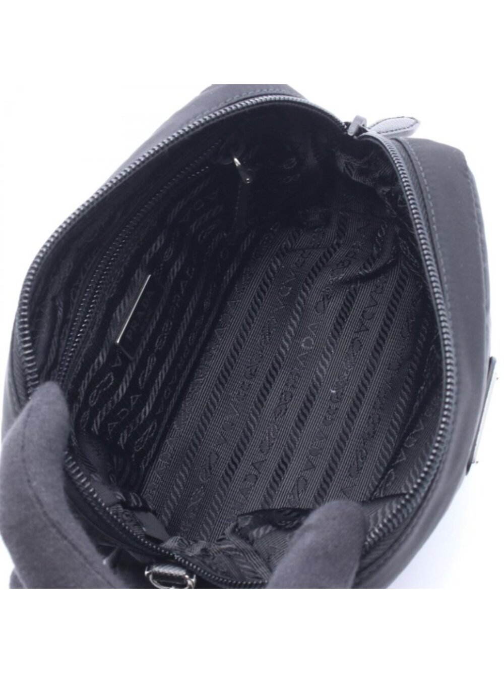 Prada Pouch Re-Nylon Small Black Nylon Leather - Picture 3 of 4